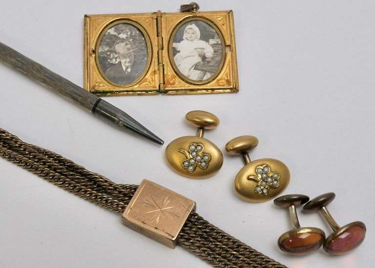 WATCH CHAIN, STERLING PENCIL, ETC.
