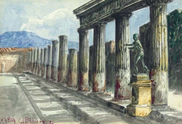 PAIR WATERCOLOURS BY MARIA CIRILLO