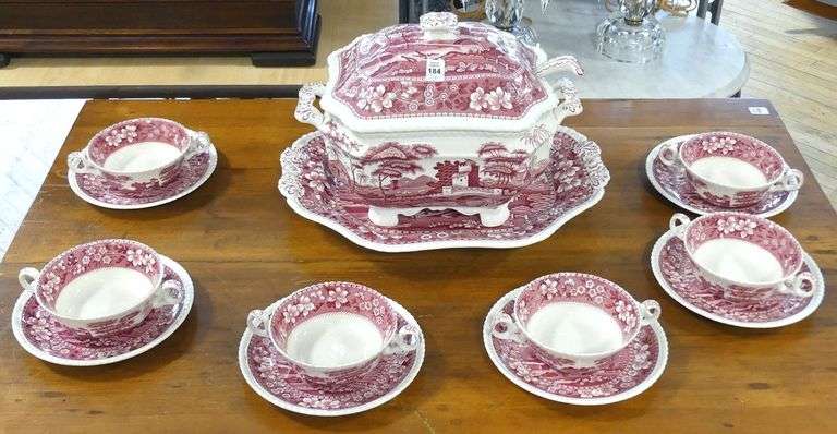 COPELAND "SPODE'S TOWER" TUREEN AND CREAM SOUPS