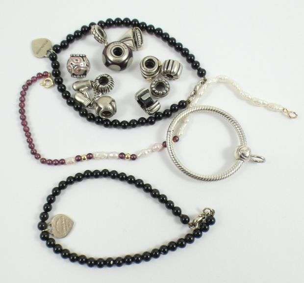 3 BRACELETS, CHARMS, TIFFANY & PANDORA