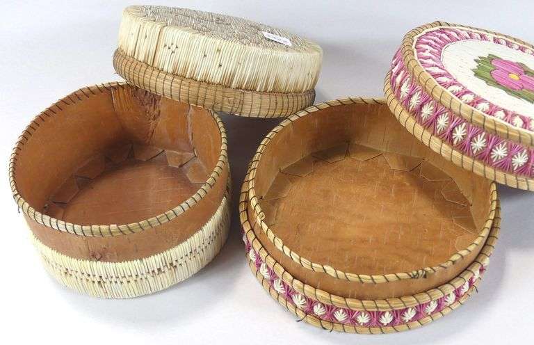TWO QUILL BASKETS
