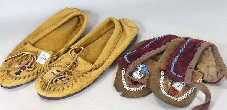 TWO PAIRS MOCCASINS