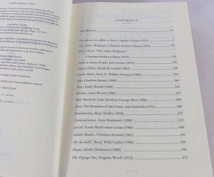 CLASSIC WORKS FROM WOMEN WRITERS