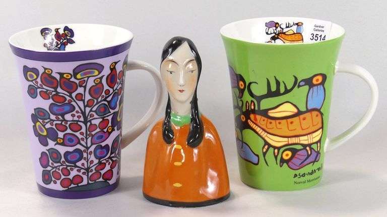 NORVAL MORRISSEAU MUGS & VINTAGE BELL