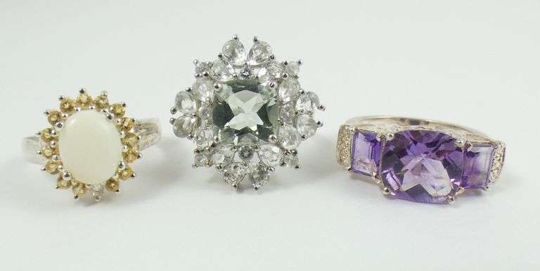 5 STERLING SILVER RINGS