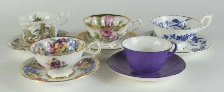 10 ENGLISH CUPS & SAUCERS