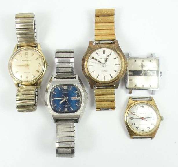 5 VINTAGE MEN'S WRISTWATCHES