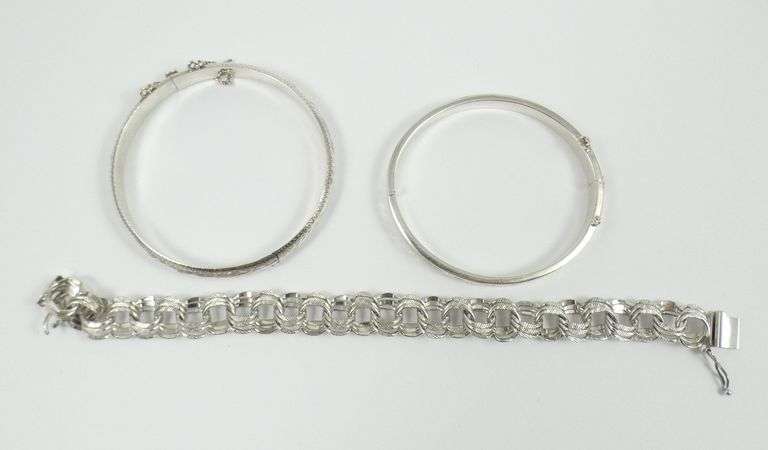 3 STERLING SILVER BRACELETS