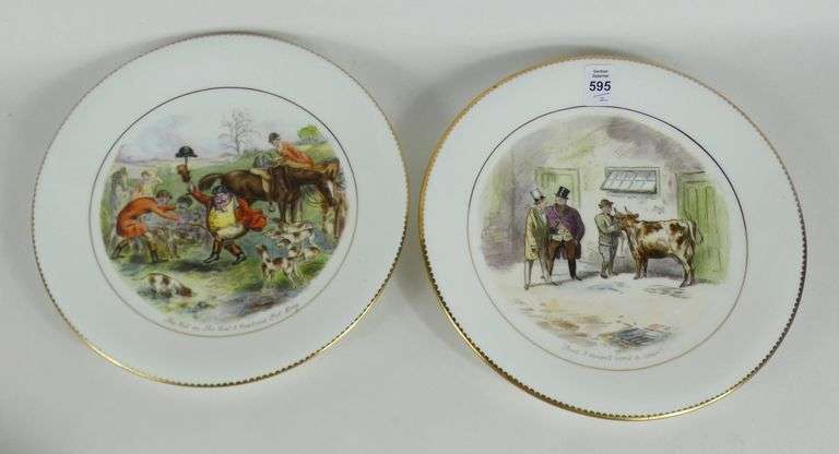 PAIR WEDGWOOD PICTURE PLATES
