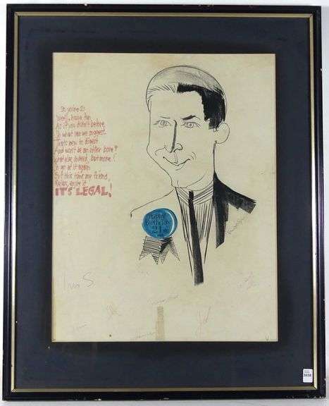 RARE PORTRAIT DRAWING/CARD BY TOM HODGSON