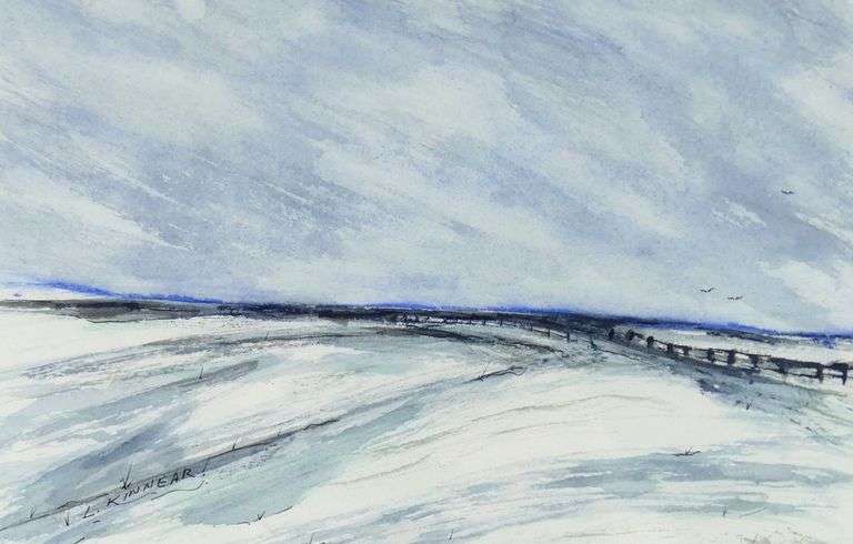 PAIR WATERCOLOURS BY LARRY KINNEAR