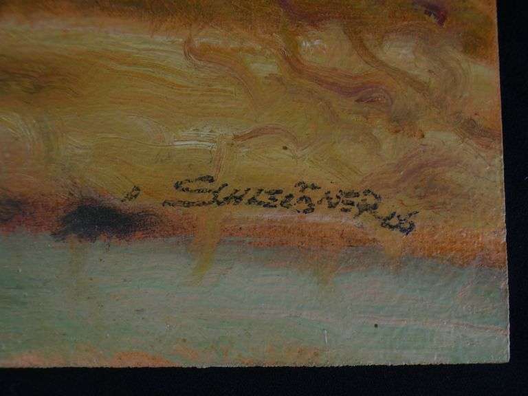 4 SCHLEUSNER OIL PAINTINGS