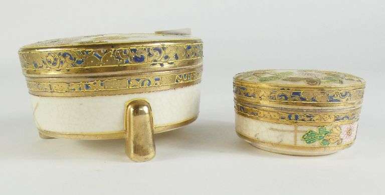 2 SATSUMA COVERED BOXES