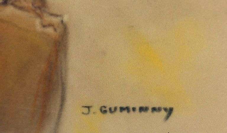 J. GUMINNY PASTEL DRAWING