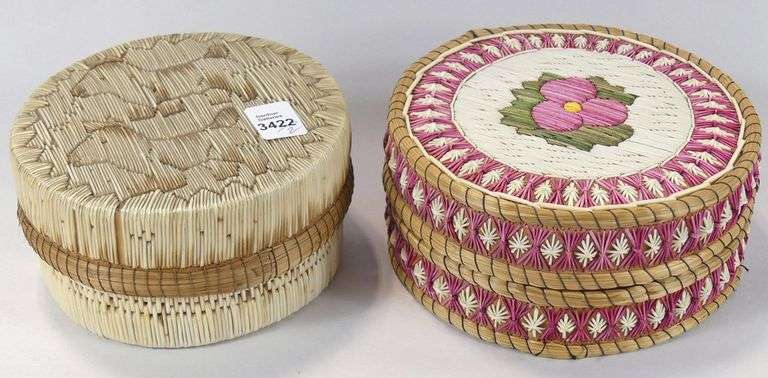 TWO QUILL BASKETS