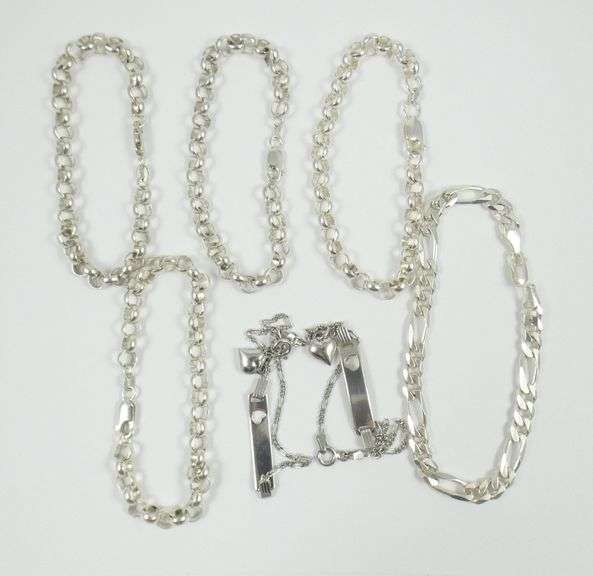 STERLING CHAINS & BRACELETS, EARRINGS