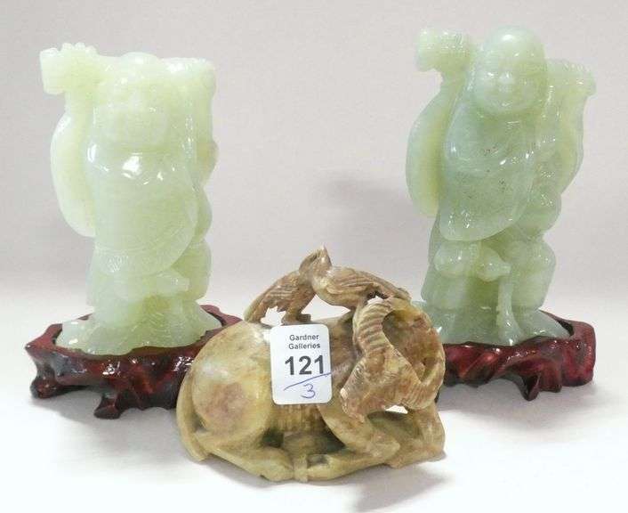 THREE CHINESE STONE CARVINGS