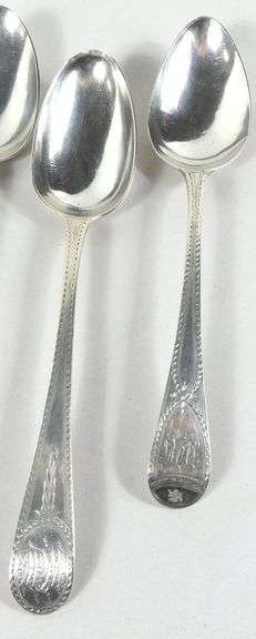 FOUR 18TH CENTURY SILVER SPOONS
