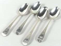 FOUR 18TH CENTURY SILVER SPOONS