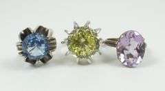 3 VINTAGE STERLING SILVER RINGS