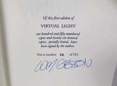 SIGNED WILLIAM GIBSON