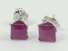 PAIR RUBY EARRINGS