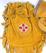 PAIR MOCCASINS & MEDICINE BAG