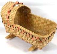 TWO WOVEN WOODSPLINT BASKETS