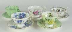 10 ENGLISH CUPS & SAUCERS