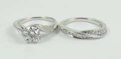 PLATINUM & DIAMOND TWO-RING SET