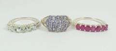 5 STERLING SILVER RINGS