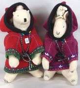 TWO POLAR BEAR DOLLS