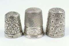 3 SILVER THIMBLES