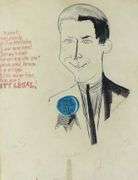 RARE PORTRAIT DRAWING/CARD BY TOM HODGSON