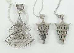 3 STERLING SILVER PENDANT NECKLACES