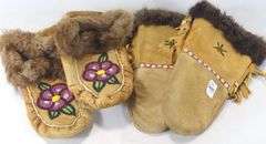 PAIR MOCCASINS & MITTENS