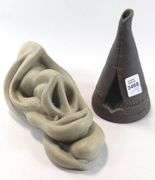 TWO CERAMIC CARVINGS