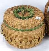 TWO WOVEN BASKETS