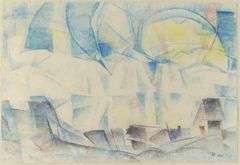 PAIR MIXED MEDIA DRAWINGS