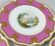 SET OF 19TH CENTURY HAND-PAINTED DESSERT PLATES