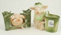 3 PIG FAIRING VASES