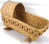 TWO WOVEN WOODSPLINT BASKETS