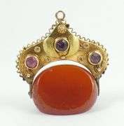 ANTIQUE JEWELLED GOLD FOB