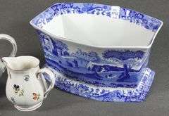 PORCELAIN TEA SET, WATERFORD CLOCK, ETC.