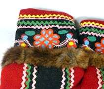 PAIR EMBROIDERED MUKLUKS
