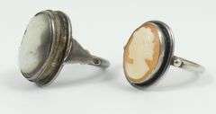 2 ANTIQUE CAMEO RINGS