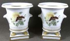 PAIR MAGNIFICENT PORCELAIN URNS