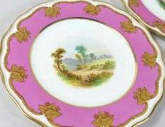 SET OF 19TH CENTURY HAND-PAINTED DESSERT PLATES