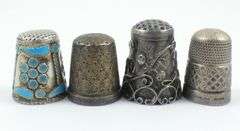 4 SILVER THIMBLES