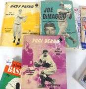 VINTAGE BASEBALL VOLUMES & TWO ORIGINAL 1950/51 PHILLIES YEAR BOOKS